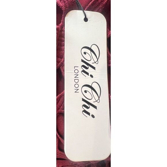 Chi Chi DREAM DATE OFF SHOULDER CROCHET LACE MIDI DRESS in Red NWT Size 8 - Picture 5 of 6